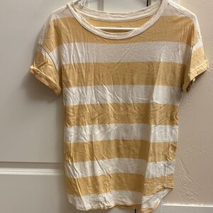 Striped Short Sleeve Tee - Yellow and White
